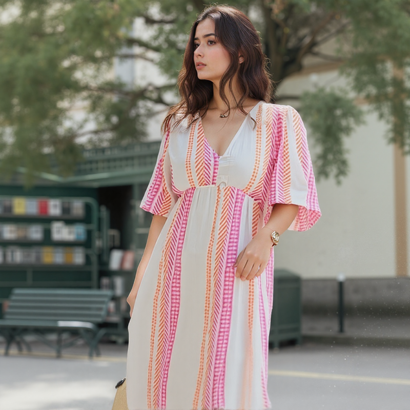 Jenner™ Lightweight Viscose Dress with Back Bow / Elegant Freshness That Transforms Any Day!
