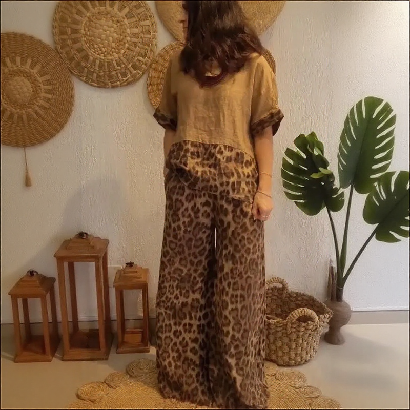 Oasis™ Cotton Linen Set with Wild Print / Comfort and Style for Women Who Make Their Presence Known!