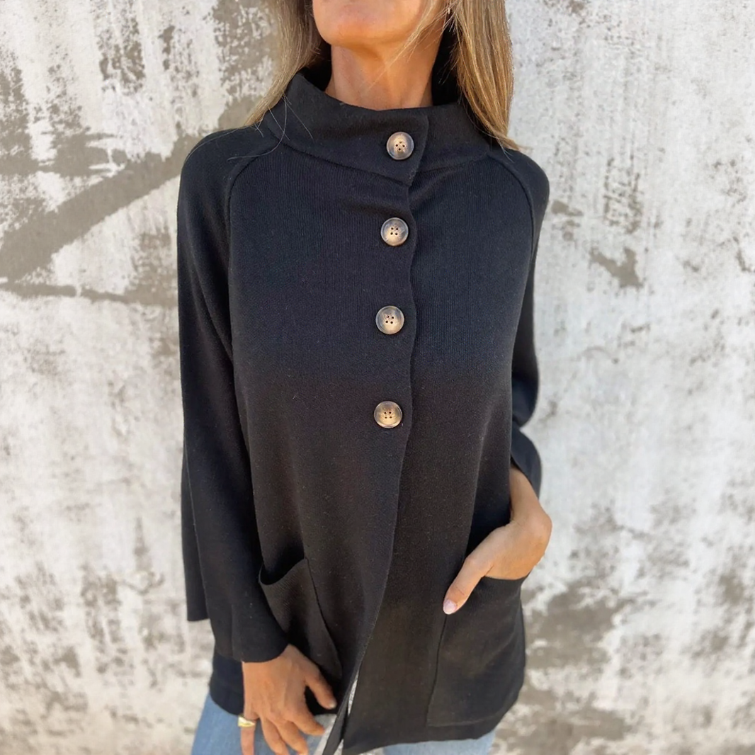 Copenhagen™ Coatigan in Heavyweight Knit with Accent Buttons and Turtleneck / Timeless Elegance That Never Goes Out of Style!
