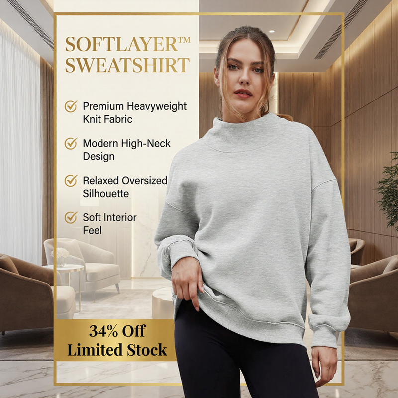SoftLayer™ Premium Heavyweight Sweatshirt with Modern High Neck!