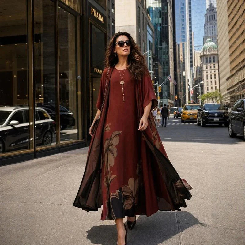 Florenza Floral Dress Set with Sheer Overlay / Effortless, Versatile Elegance for Every Season!