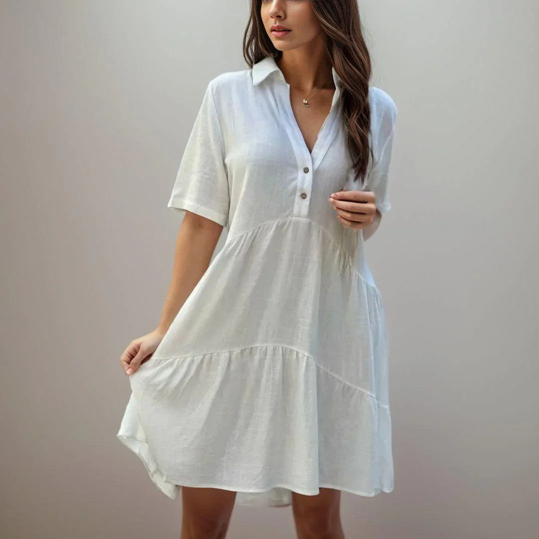 Ischia™ Cotton-Linen Dress with Relaxed Fit / Exclusive Elegance and Comfort Inspired by the Mediterranean!