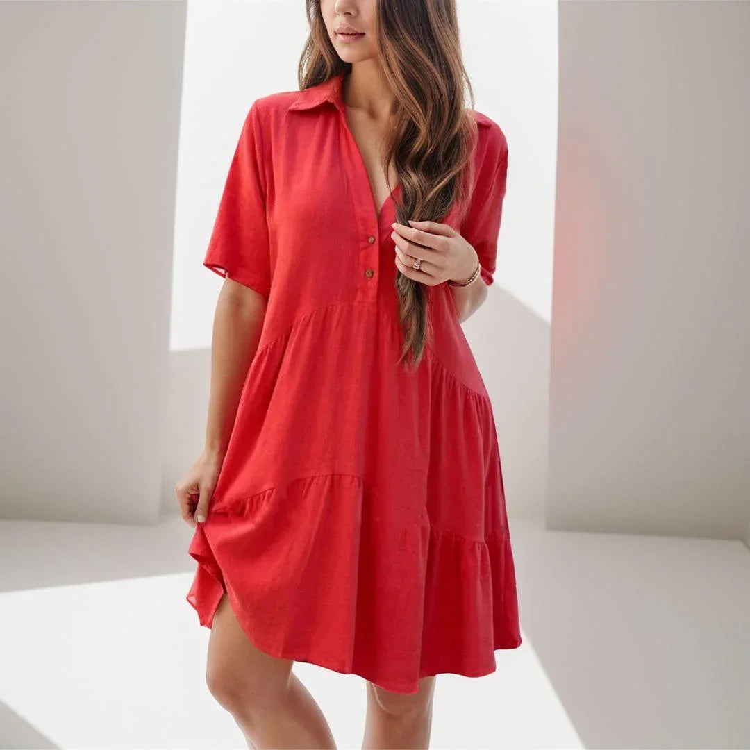 Ischia™ Cotton-Linen Dress with Relaxed Fit / Exclusive Elegance and Comfort Inspired by the Mediterranean!