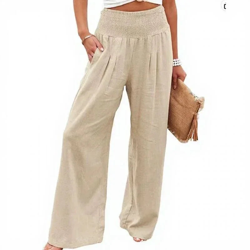 Lady Margot™ Pants in Cotton Linen with Elastic Waistband and Sophisticated Fit / The Elegance of the Woman Who Knows What She Wants!