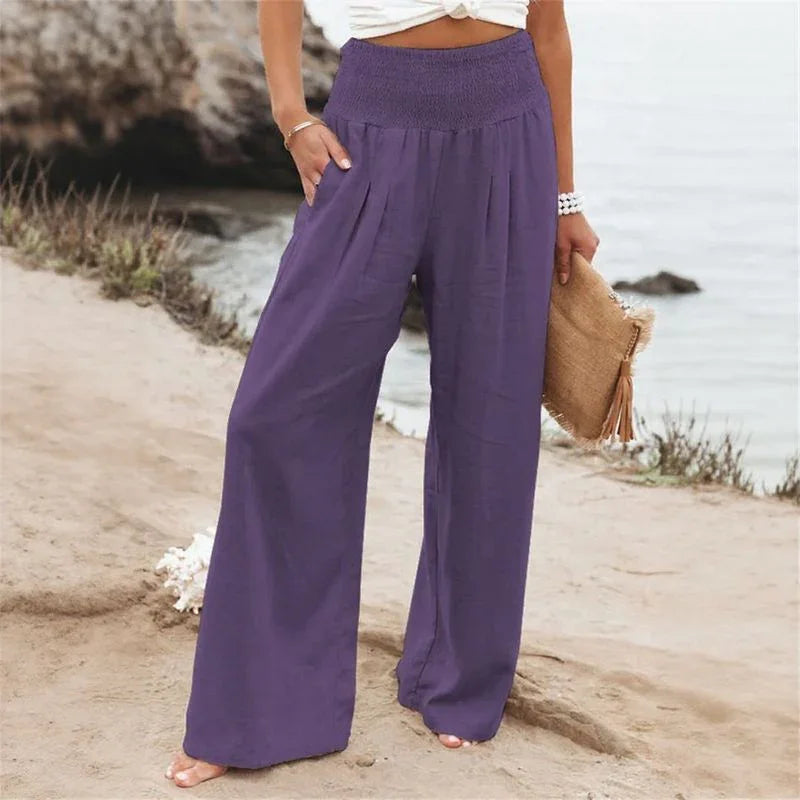 Lady Margot™ Pants in Cotton Linen with Elastic Waistband and Sophisticated Fit / The Elegance of the Woman Who Knows What She Wants!