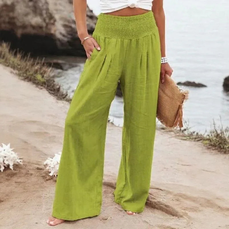 Lady Margot™ Pants in Cotton Linen with Elastic Waistband and Sophisticated Fit / The Elegance of the Woman Who Knows What She Wants!