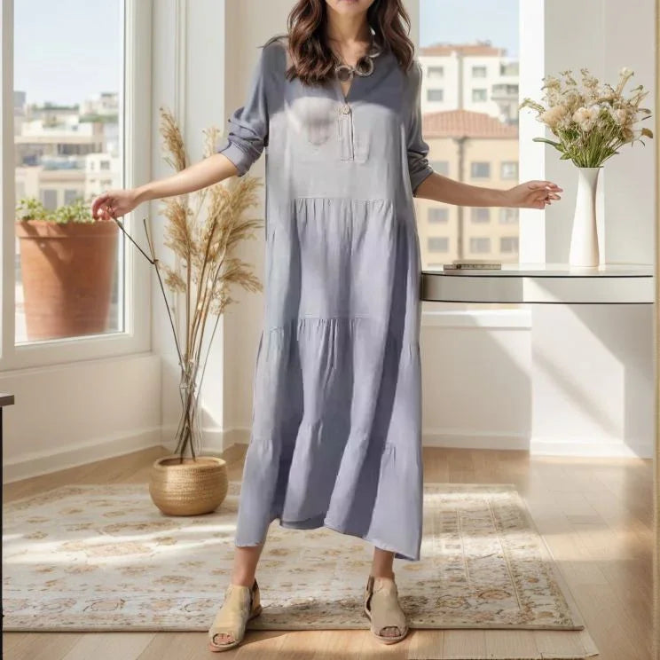 Princess™ Dress in Cotton Linen with Light Layers / Timeless Charm and Sophistication in Every Move