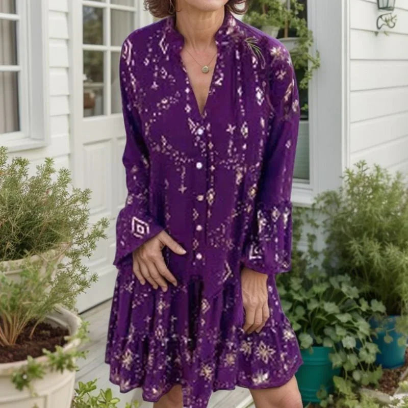 Donatella™ Dress with Baroque Embroidery and Flowing Fabric / A Touch of Magic and Elegance in Every Move!