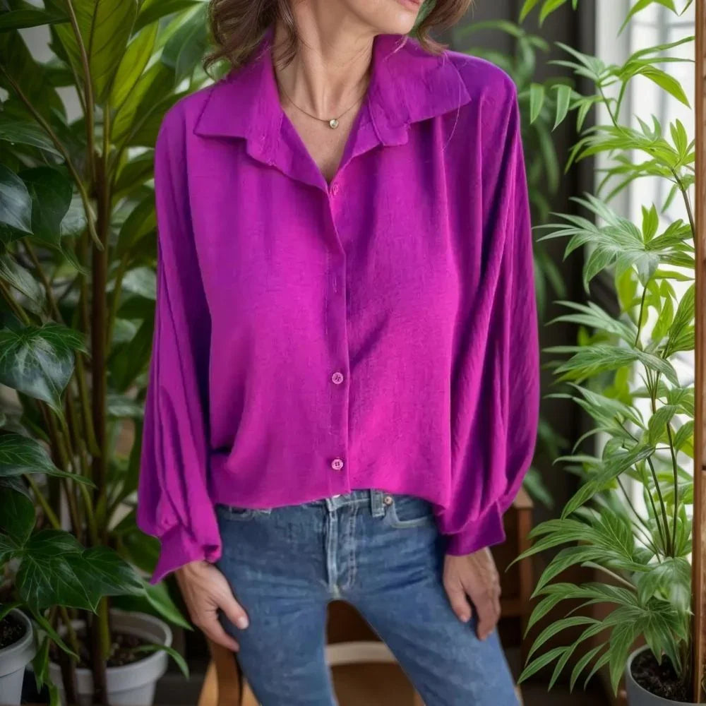 Letizia™ Shirt in Silky Viscose with Flowing Sleeves / For Women Who Choose Comfort Without Giving Up Charm!