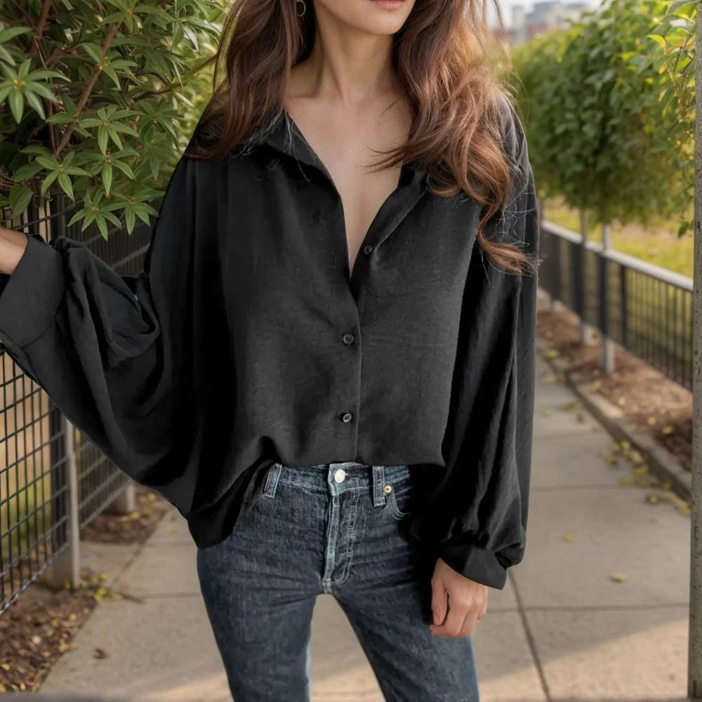 Letizia™ Shirt in Silky Viscose with Flowing Sleeves / For Women Who Choose Comfort Without Giving Up Charm!