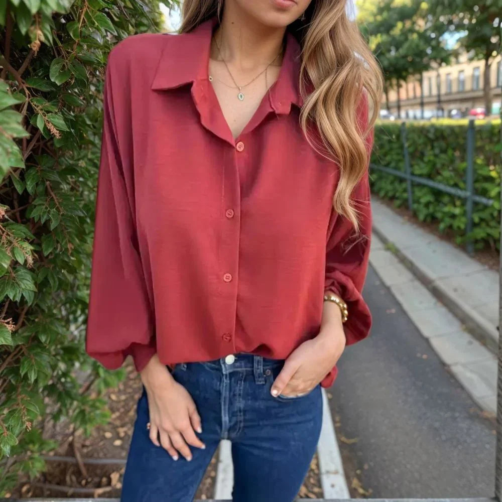 Letizia™ Shirt in Silky Viscose with Flowing Sleeves / For Women Who Choose Comfort Without Giving Up Charm!