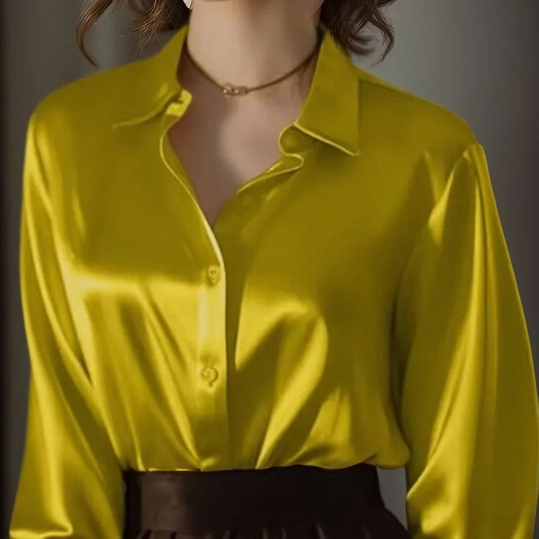 Celinne™ Blouse in Lightweight Silky Satin / For Women Who Light Up the Room with Presence and Style!