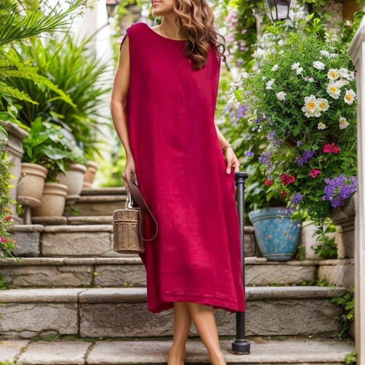 Lady Jady™ Dress in Loose-Fitting Cotton Linen / For the woman who turns simplicity into charm!