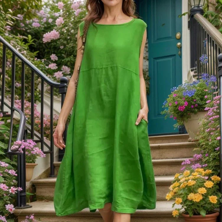 Lady Jady™ Dress in Loose-Fitting Cotton Linen / For the woman who turns simplicity into charm!