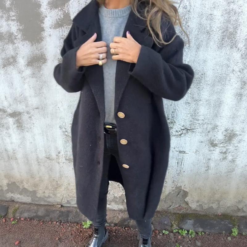 Eclair™ Coat in Brushed Wool with Structured Lapel and Classic Buttons / Timeless Elegance that Warms with Style and Personality!