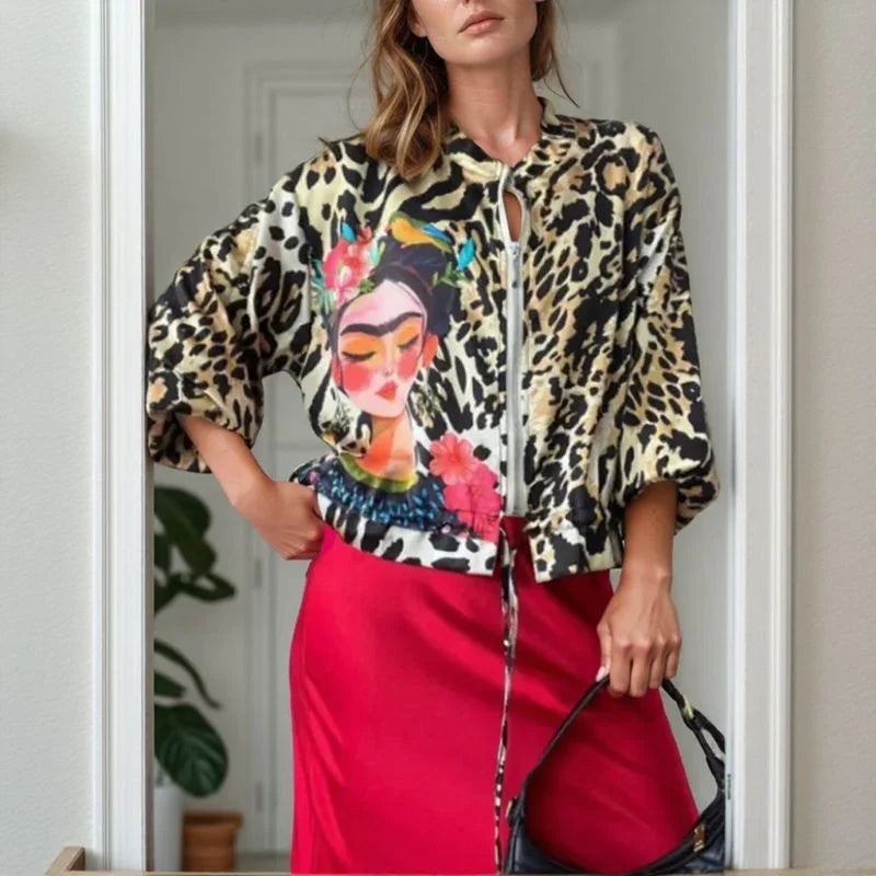 Luxe Leopard™ Jacket Bomber Style and Animal Print / Wild Attitude and Sophisticated Style in One Piece!