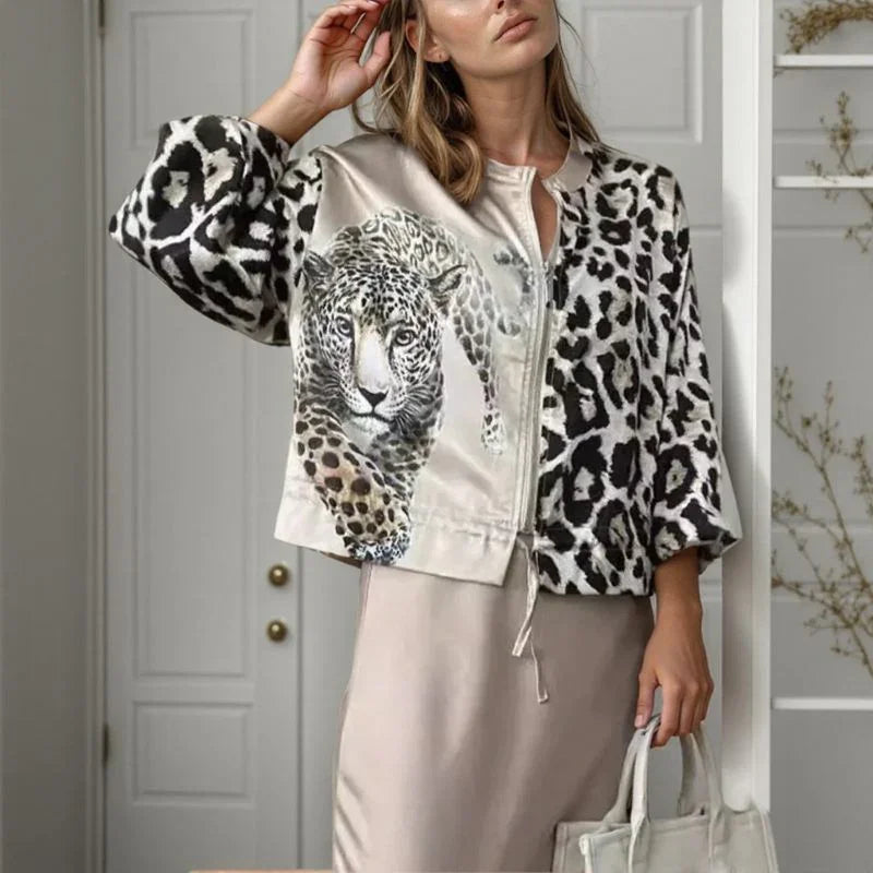 Luxe Leopard™ Jacket Bomber Style and Animal Print / Wild Attitude and Sophisticated Style in One Piece!