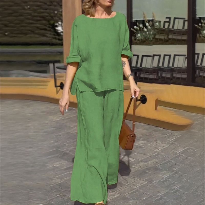 Noronha™ Set in Cotton Linen with Comfortable Fit / Sophisticated Simplicity that Delights!