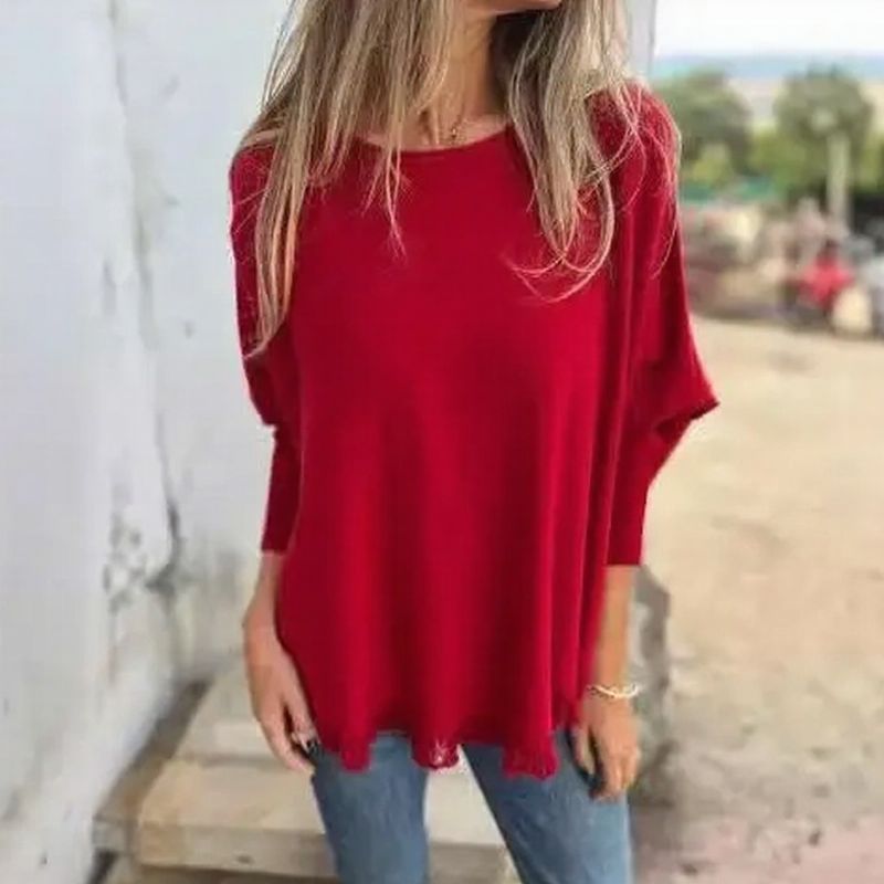 Giulia™ Top in Premium Soft Fleece with Dolman Sleeves & Lace Hem / Elegant comfort with a feminine touch!
