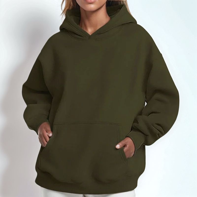 Women's Comfort Knit Sweatshirt with Loose Hood and Loose Fit / The Basic That Never Goes Out of Style!