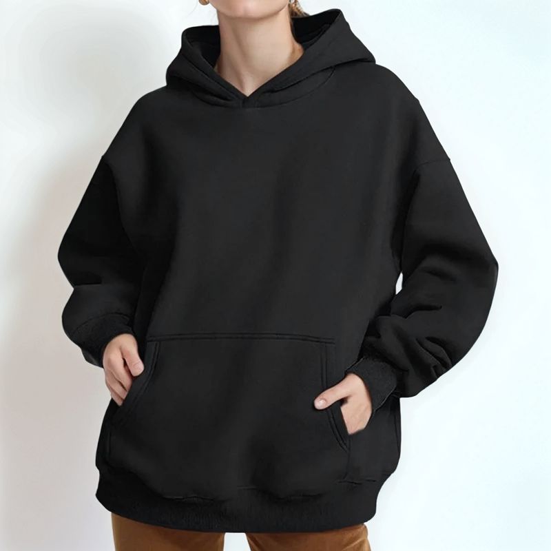 Women's Comfort Knit Sweatshirt with Loose Hood and Loose Fit / The Basic That Never Goes Out of Style!