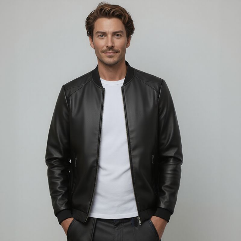 Maverick™ Jacket in Premium Leather with Minimalist Cut / The Essential for the Man Who Knows Style!