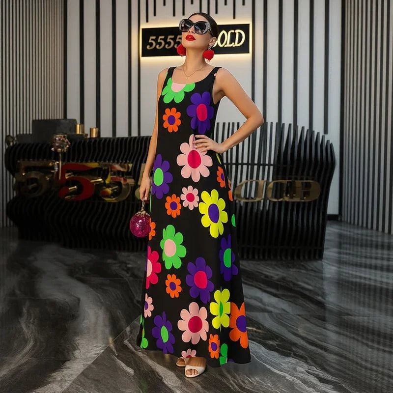 Flora™ Dress in Lightweight Fabric with Vibrant Floral Print / For Women Who Exude Energy and Charm!
