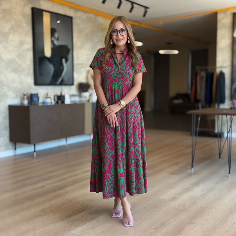 Lily™ Dress in Lightweight Viscose with Mandarin Collar / A modern classic for those who live authentically!