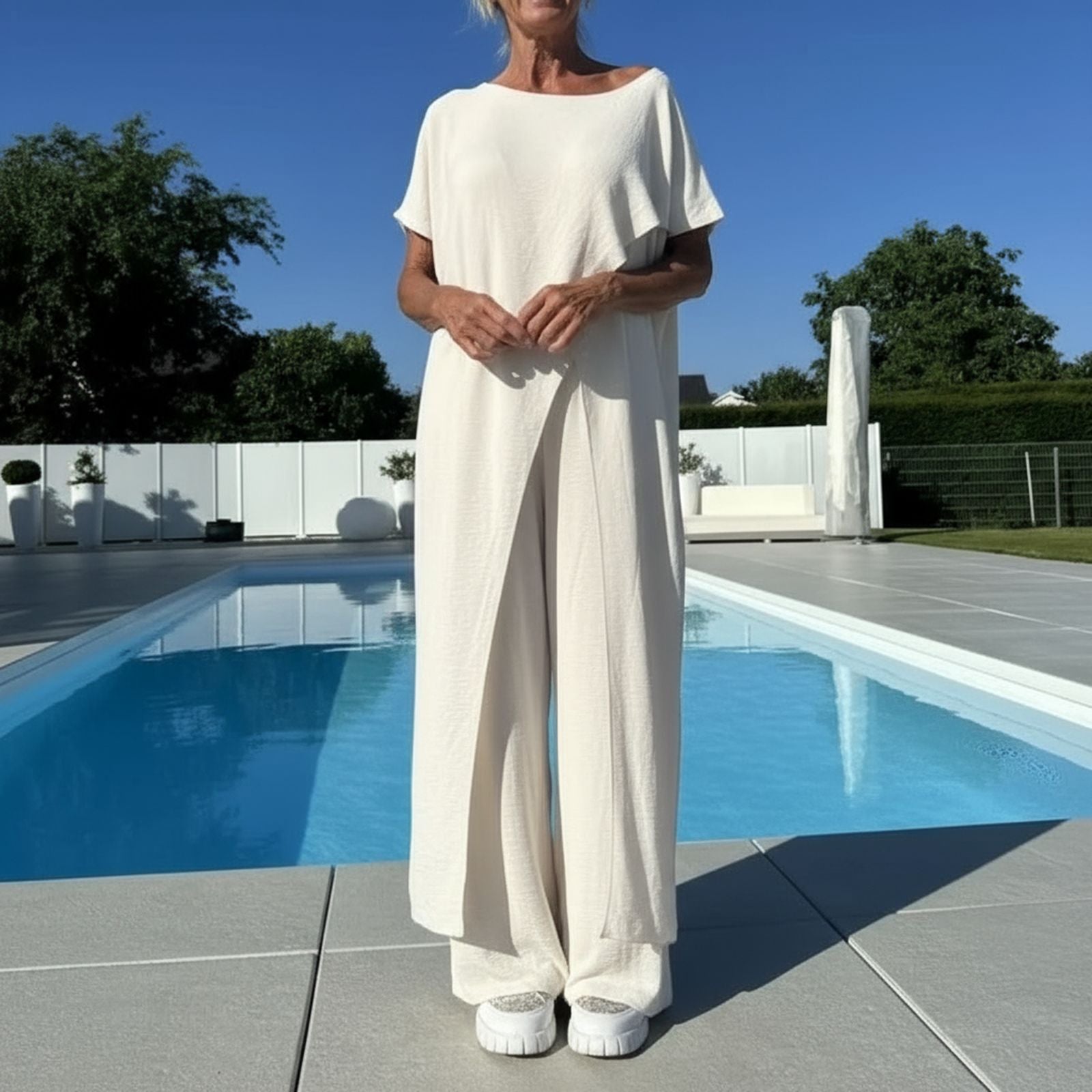 LunaHouse™ Cotton Linen Set with Asymmetrical Cut / The Comfort and Style You Need!