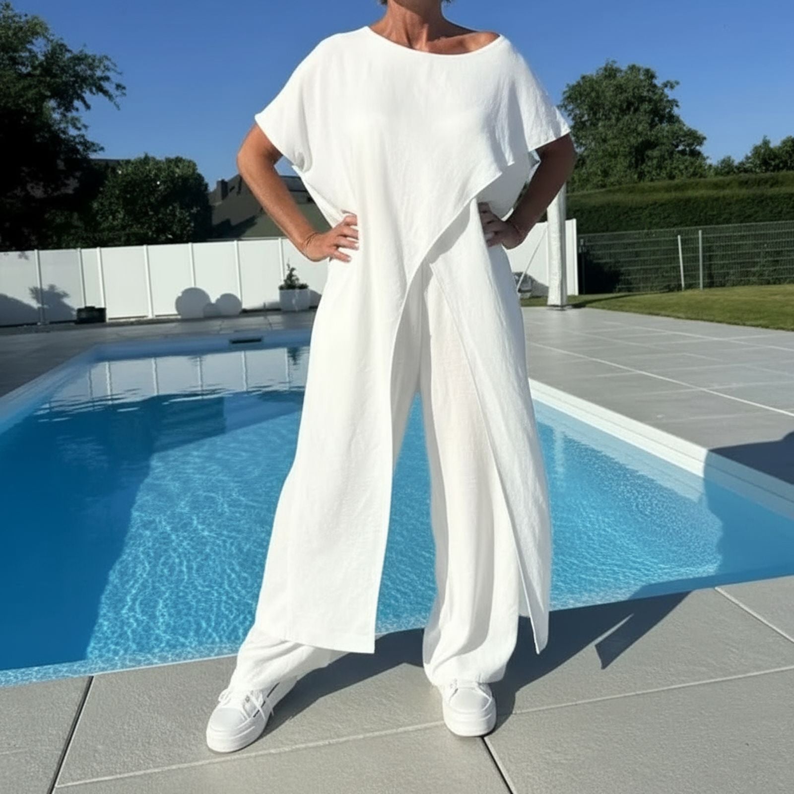 LunaHouse™ Cotton Linen Set with Asymmetrical Cut / The Comfort and Style You Need!