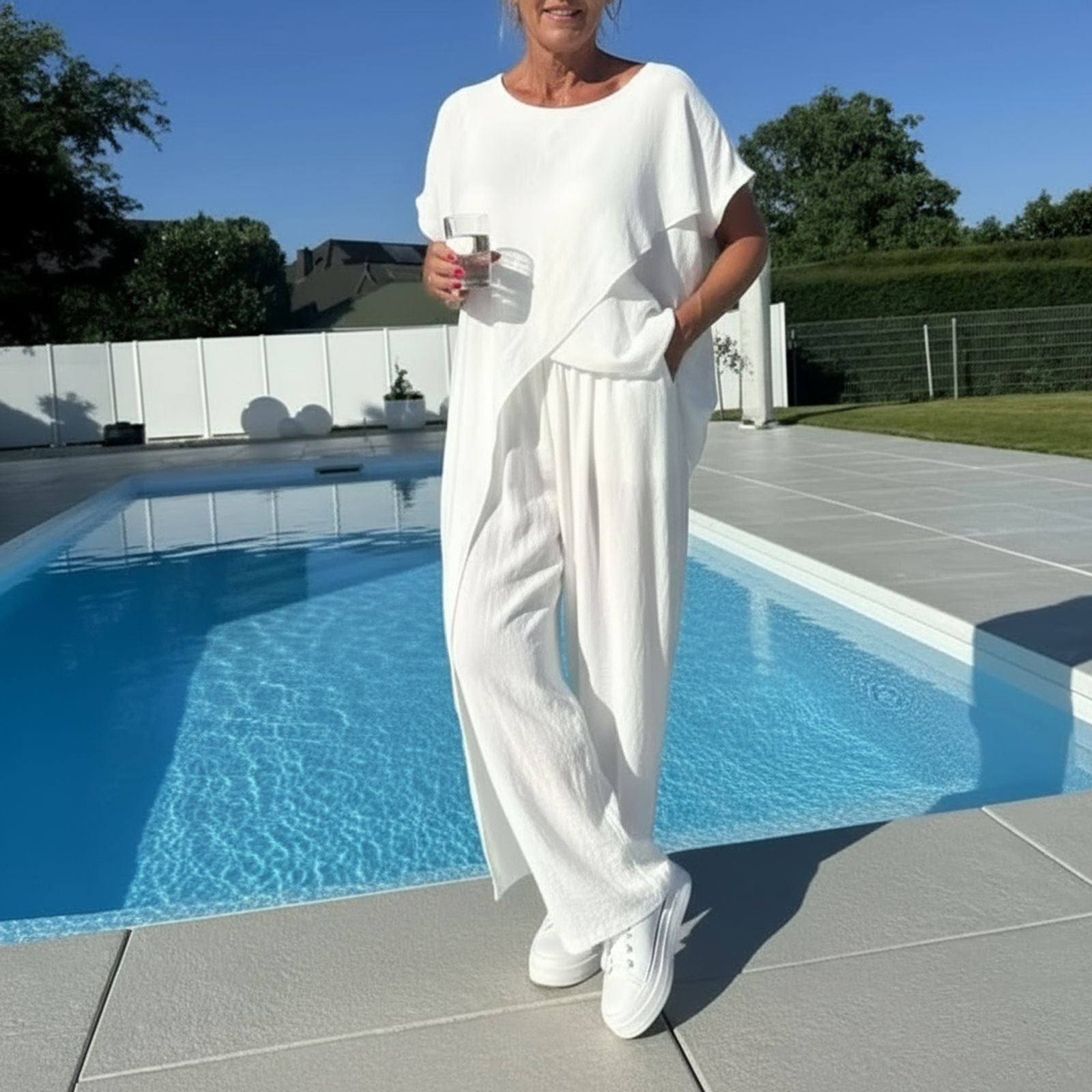 LunaHouse™ Cotton Linen Set with Asymmetrical Cut / The Comfort and Style You Need!