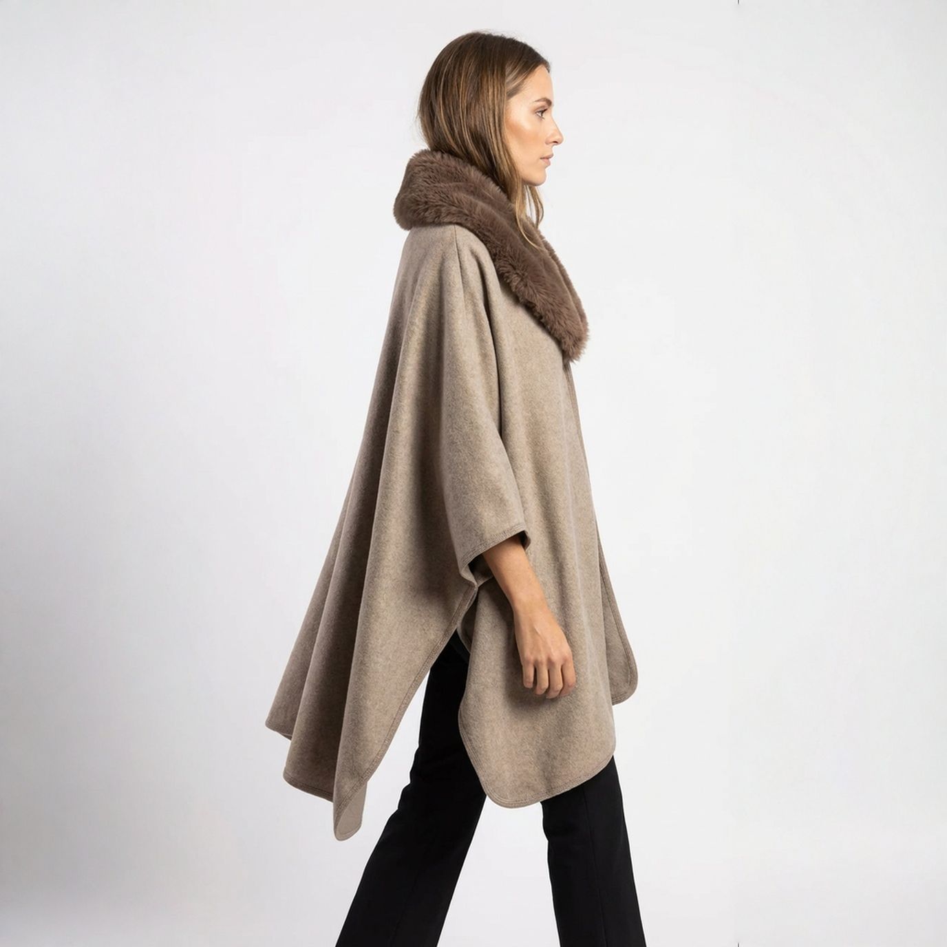 Sion™ Women's Coat with Luxurious Faux Fox Collar