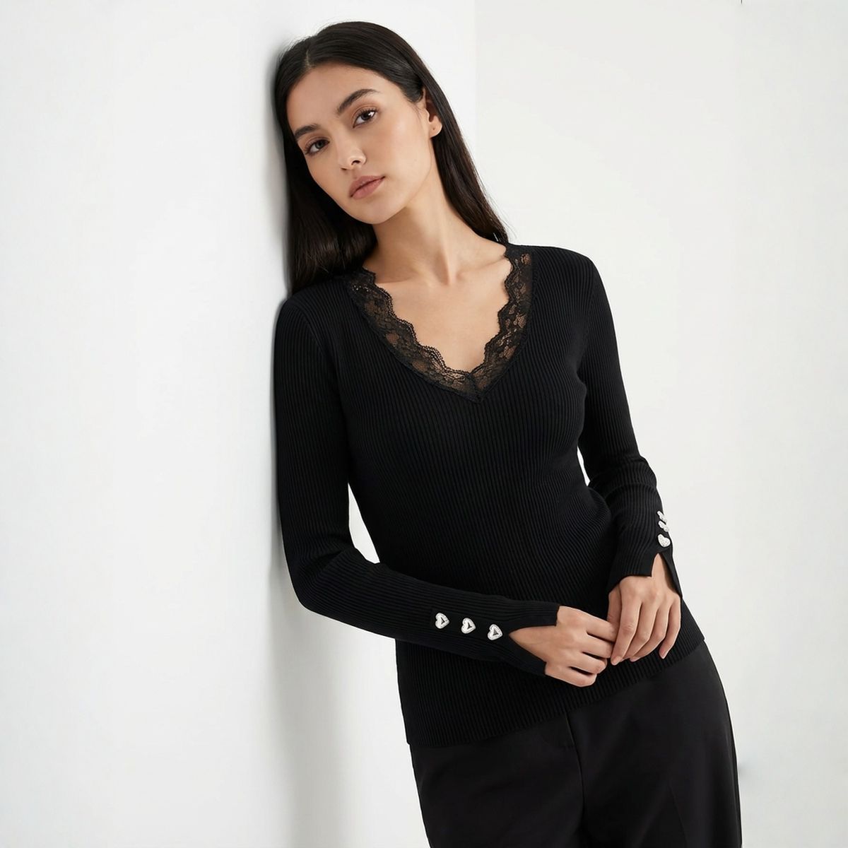 Maison™ Elegant Lace Blouse with Premium Sleeve Details