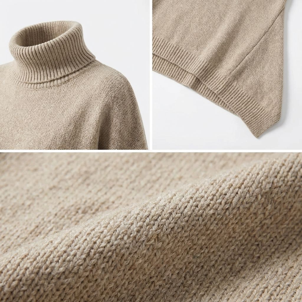 Montclair™ Elegant Knit Sweater with High Neck and Asymmetrical Hem