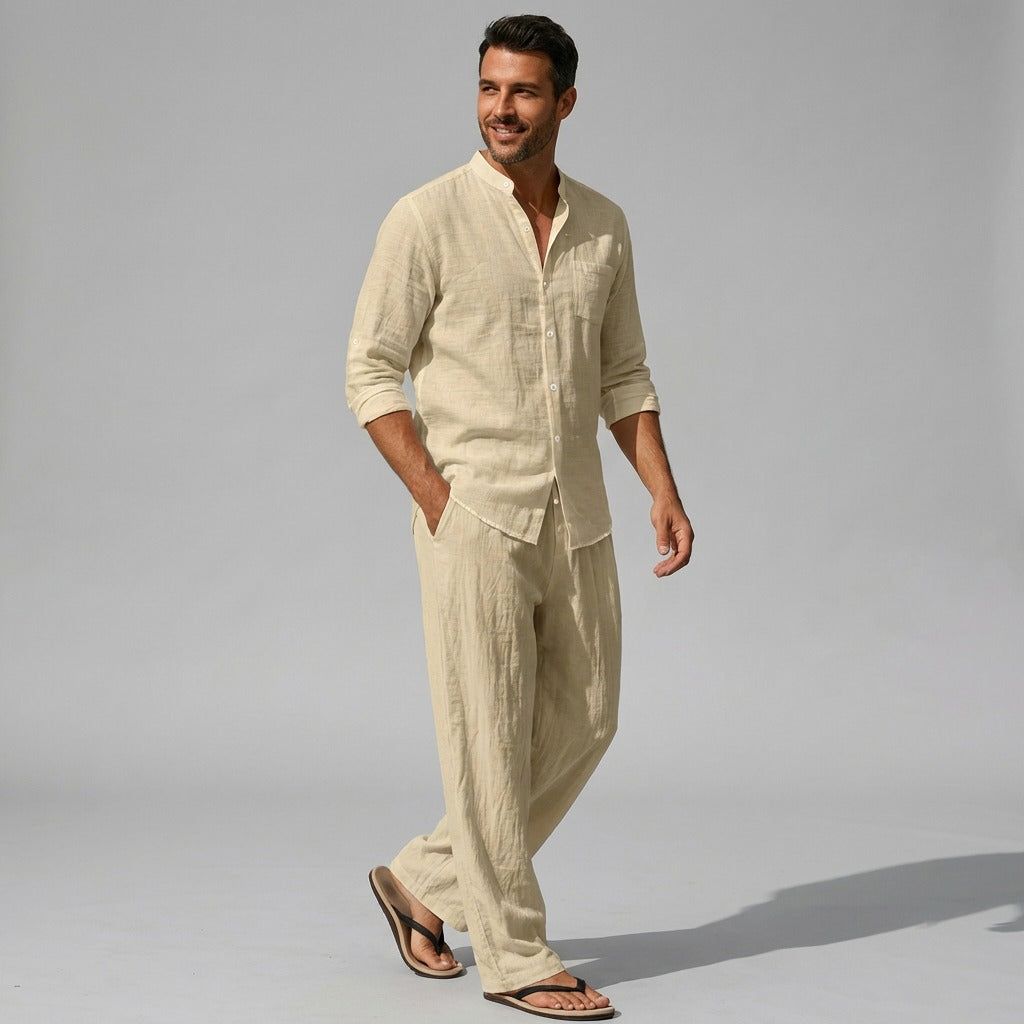 Malibu Set™ in Cotton-Linen with Sophisticated Design