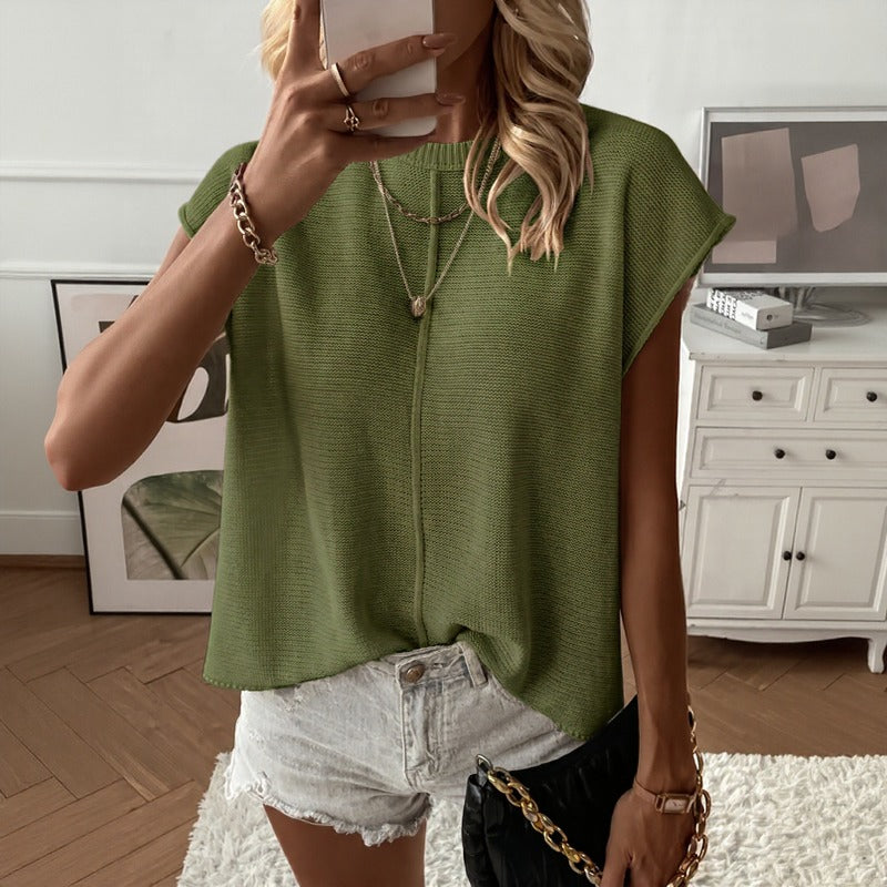 Lena™ Short-Sleeve Top with Textured Knit