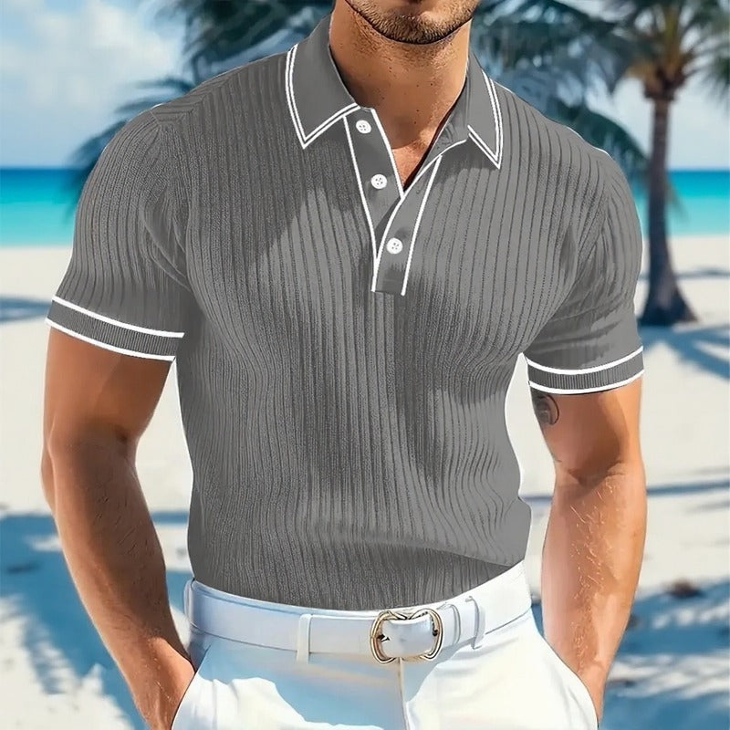 Valtier™ Polo Shirt in Premium Ribbed Knit with a Slim Fit