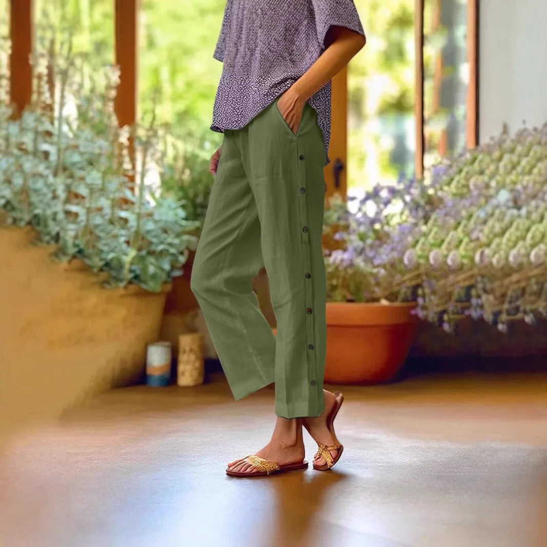 Ella™ Cropped Culotte Pants with Elegant Side Details