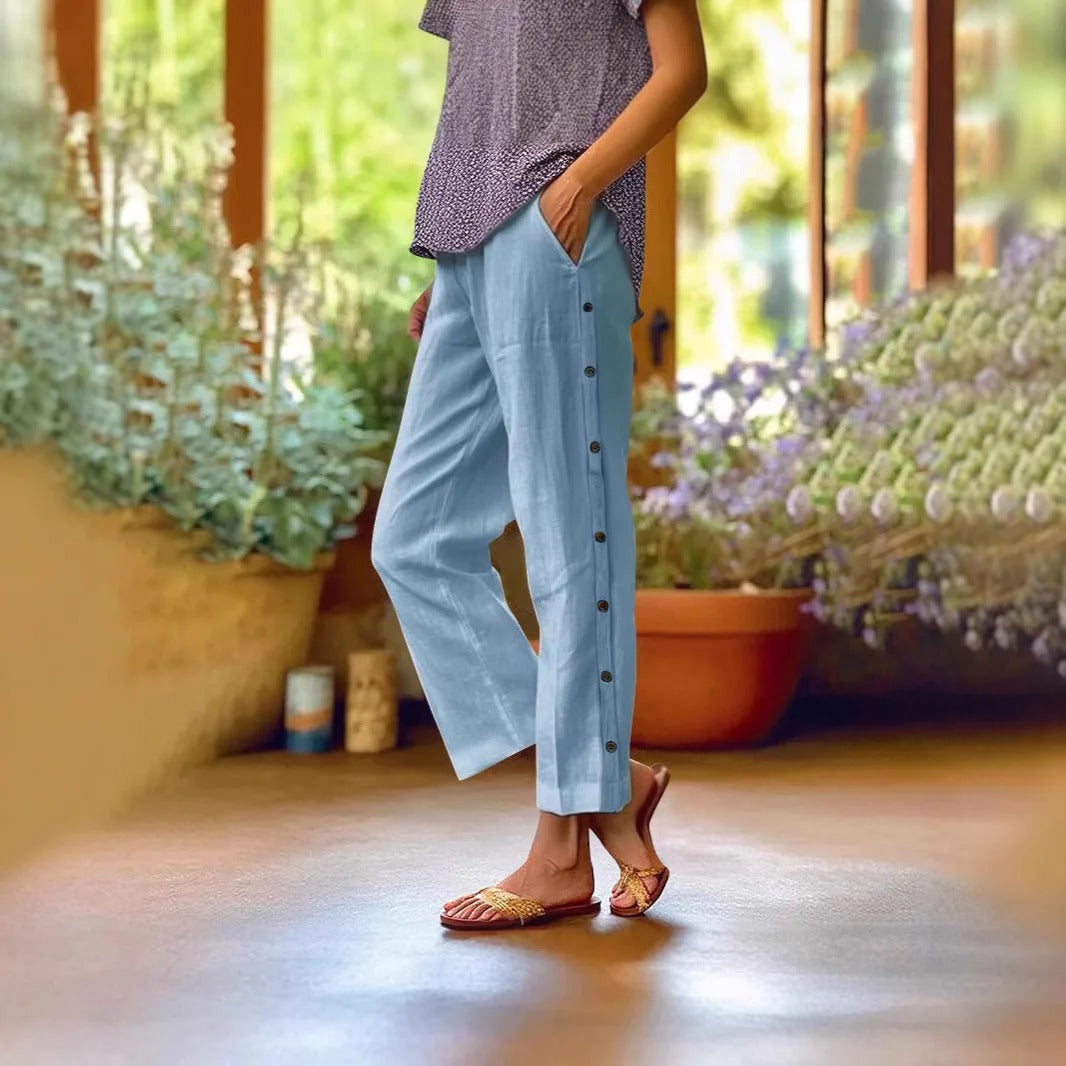 Ella™ Cropped Culotte Pants with Elegant Side Details