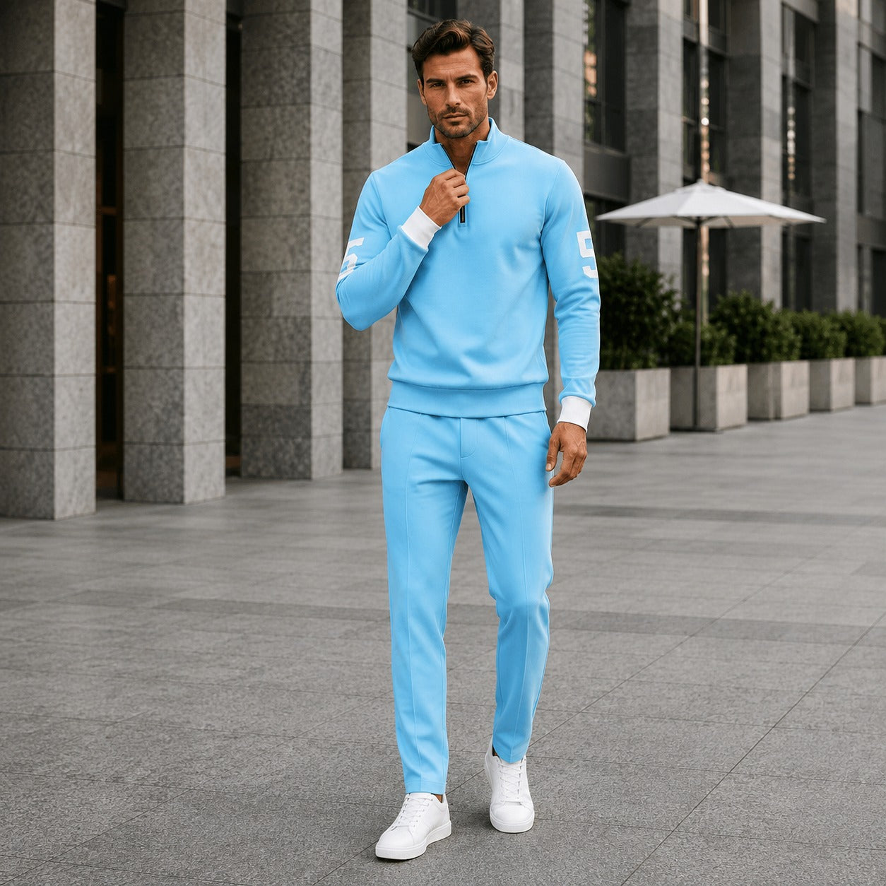 Alexander™ Set with High Collar Zip Top and Minimalist Pants