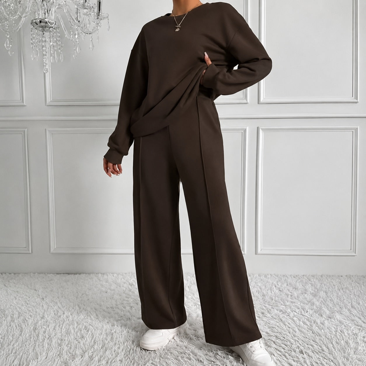 Estelle™ Premium Sweatshirt Set with Palazzo Pants