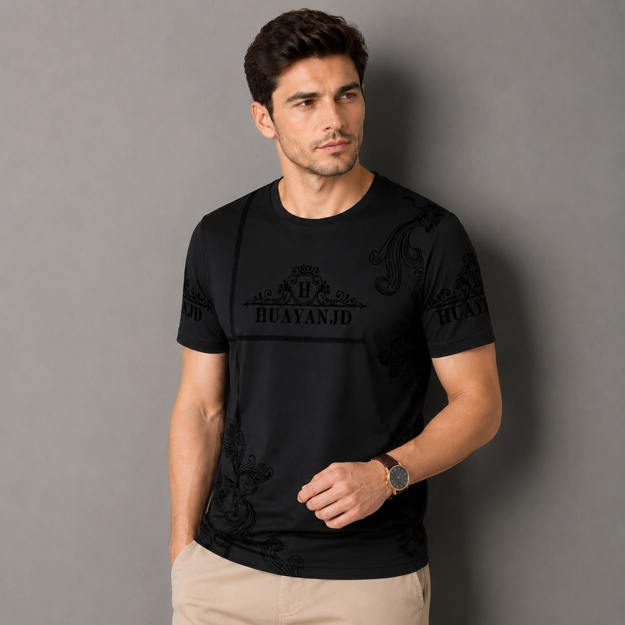 T-Shirt Vittore™ with Ornamental Print, Crew Neck and Lightweight Fabric