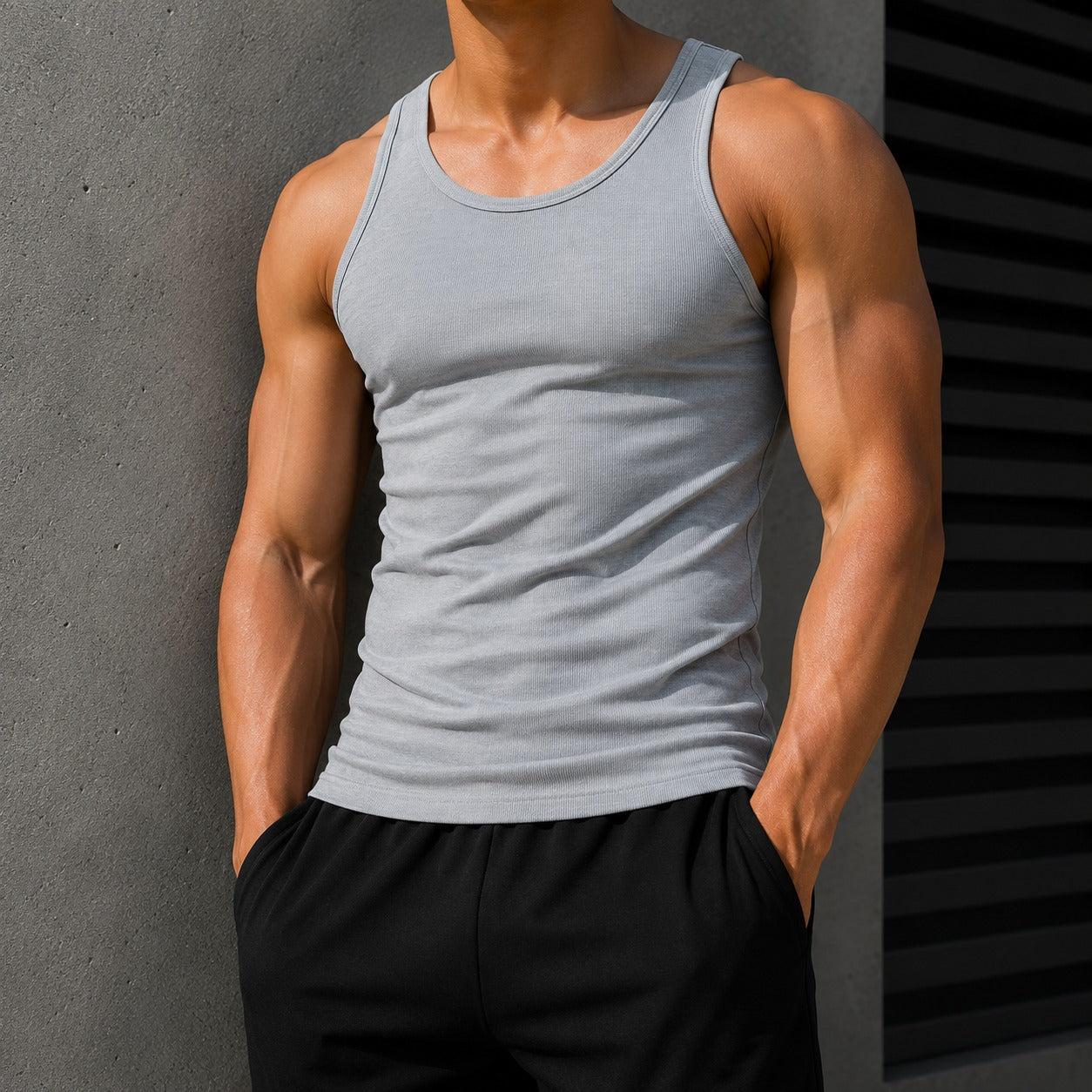 Tank Top Carl™ with Body-Hugging Fit, High Stretch and Crew Neck