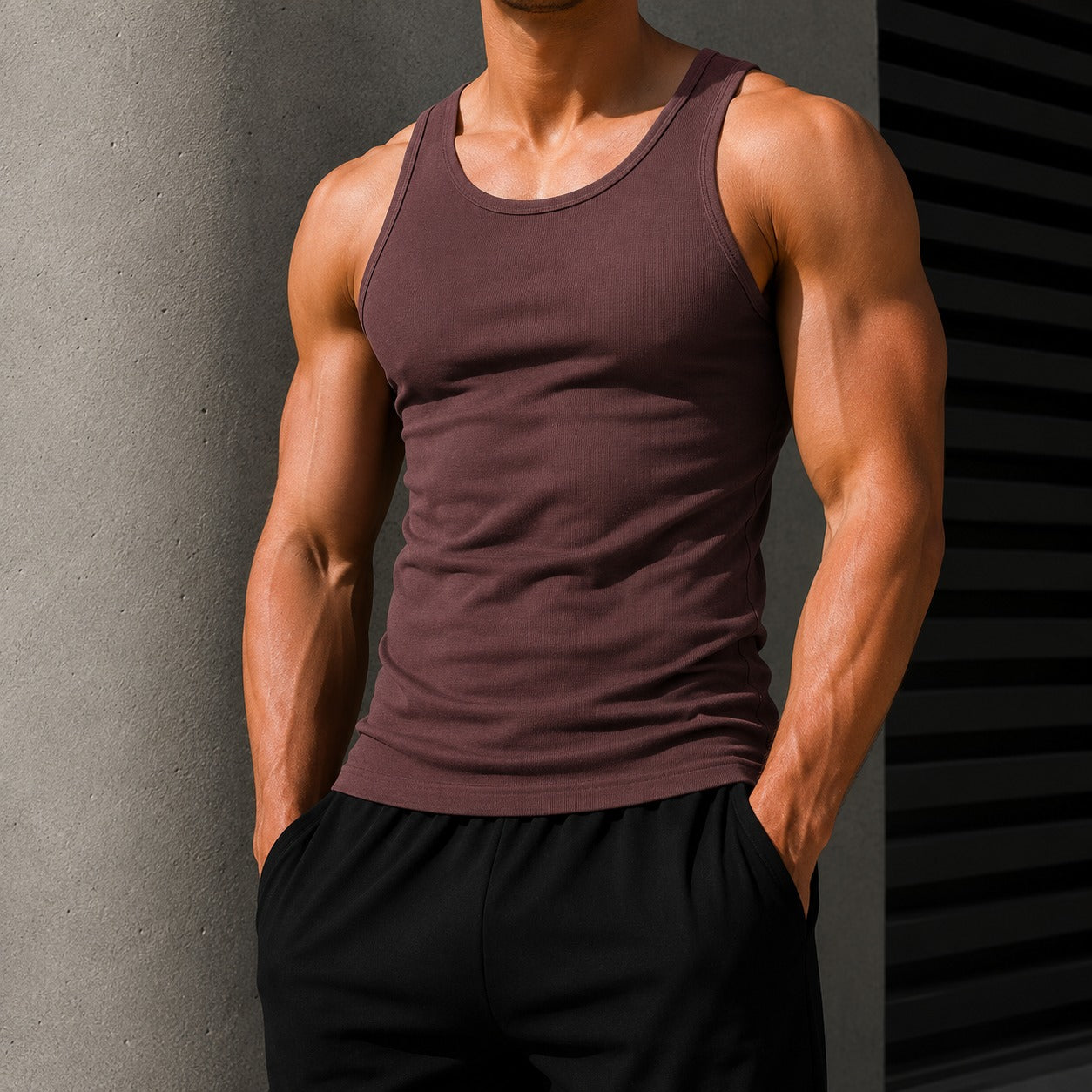 Tank Top Carl™ with Body-Hugging Fit, High Stretch and Crew Neck