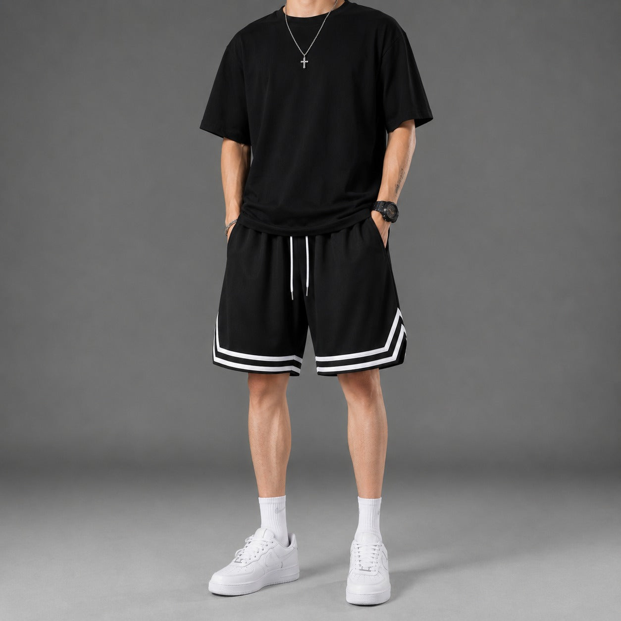 Shorts Bennett™ with Drawstring Waist and Athletic Trim