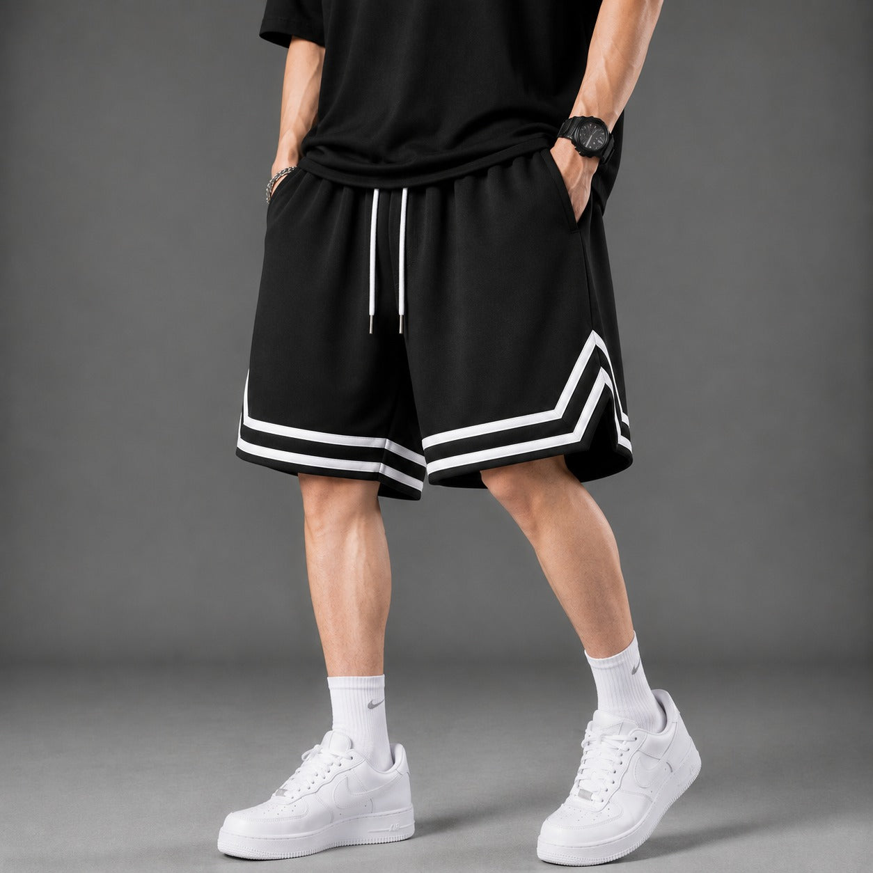Shorts Bennett™ with Drawstring Waist and Athletic Trim