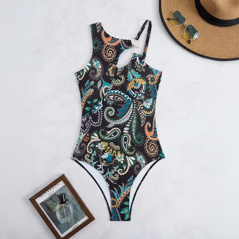 Nerissa™ One-Piece Swimsuit with Cutout Detail and Bohemian Print