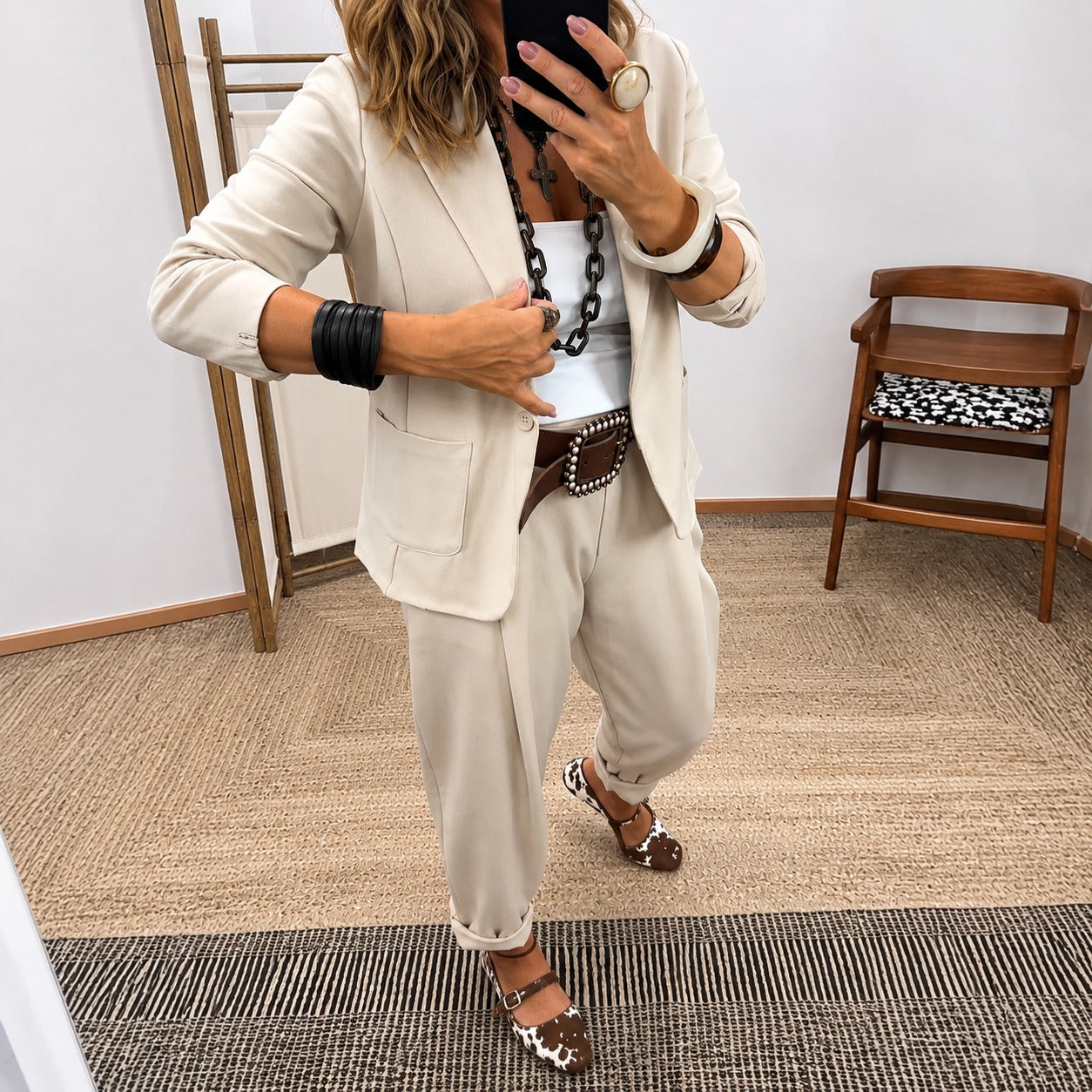 Coord Set Verenza™ with Tailored Blazer, Relaxed Pants and Drawstring Waist