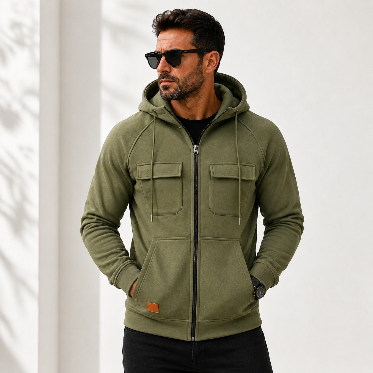 Torren™ Hooded Jacket with Adjustable Drawstrings and Flap Chest Pockets