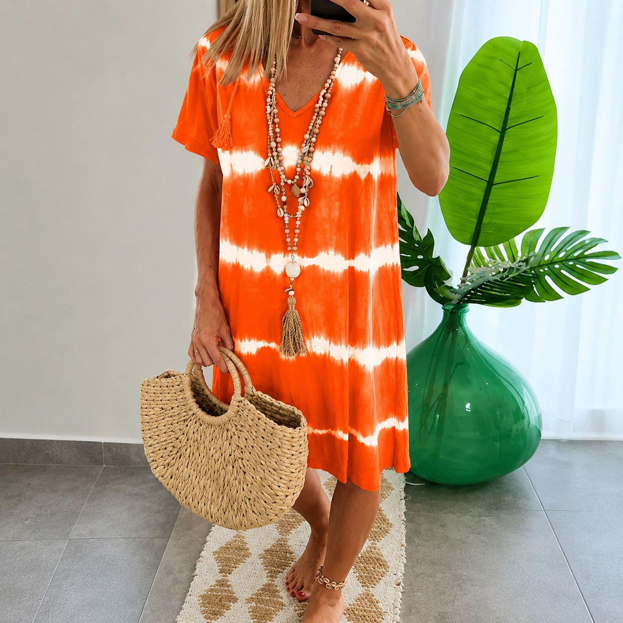 Dress Camille™ with Horizontal Stripes and Flowy Relaxed Fit